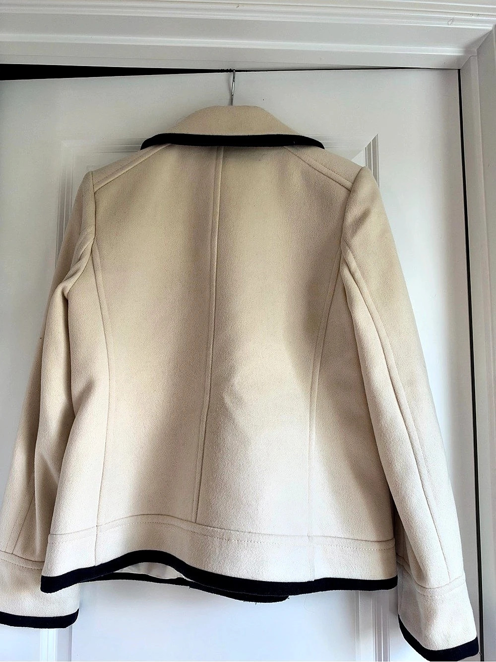 J.Crew Nello Gori Stadium-Cloth Wool Peacoat with Contrast Trim size 8 - Picture 3 of 6